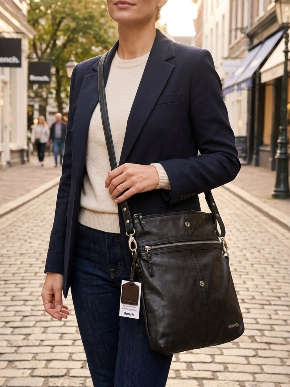 Bench Black Foldover Crossbody Bag